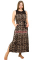 leopar desenli kolsuz, bisiklet yakalı lady 7217 battal büyük beden anne gecelik, anne uzun elbise, 085007217222, lady pijama takımı, Lady