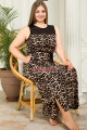 leopar desenli kolsuz, bisiklet yakalı lady 7217 battal büyük beden anne gecelik, anne uzun elbise, 085007217222, lady pijama takımı, Lady