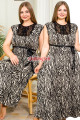 siyah renk zebra desenli kolsuz dantel yaka, lady 7249 battal büyük beden anne gecelik, anne uzun elbise, 8509990007775, lady pijama takımı, Lady