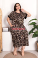 siyah renk leopar desenli kısa kol, lady 7263 battal büyük beden anne gecelik, anne uzun elbise, 8509990024215, lady pijama takımı, Lady