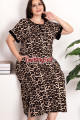 siyah renk leopar desenli kısa kol, lady 7263 battal büyük beden anne gecelik, anne uzun elbise, 8509990024215, lady pijama takımı, Lady