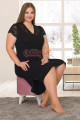 siyah renk lady 8890 büyük beden anne tunik gecelik, büyük beden tunik modelleri, lady-8890-2xl, lady pijama takımı, Lady