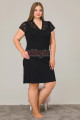 siyah renk lady 8890 büyük beden anne tunik gecelik, büyük beden tunik modelleri, lady-8890-2xl, lady pijama takımı, Lady