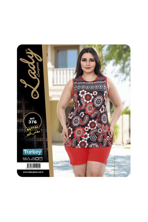 lady art 369 büyük beden battal boy şortlu pijama takım - bedenler 2xl - 3xl - 4xl, ladybttlsrtl376, lady pijama takımı, Lady