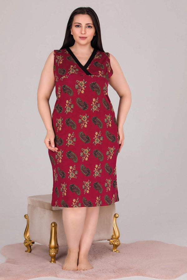 lady 8714 battal büyük beden tunik gecelik -  2xl - 3xl - 4xl bedenler, ladybttltnkgclk8714, lady pijama takımı, Lady