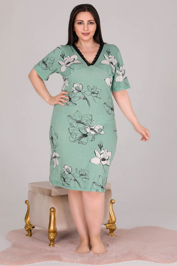lady 8810 battal büyük beden tunik gecelik -  2xl - 3xl - 4xl bedenler, ladybttltnkgclk8810, lady pijama takımı, Lady