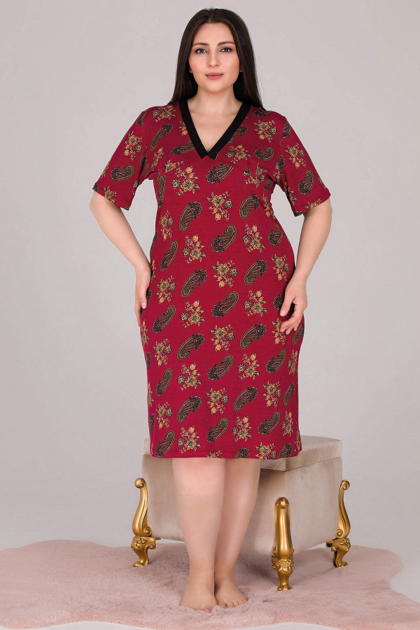 lady 8811 battal büyük beden tunik gecelik -  2xl - 3xl - 4xl bedenler, ladybttltnkgclk8811, lady pijama takımı, Lady