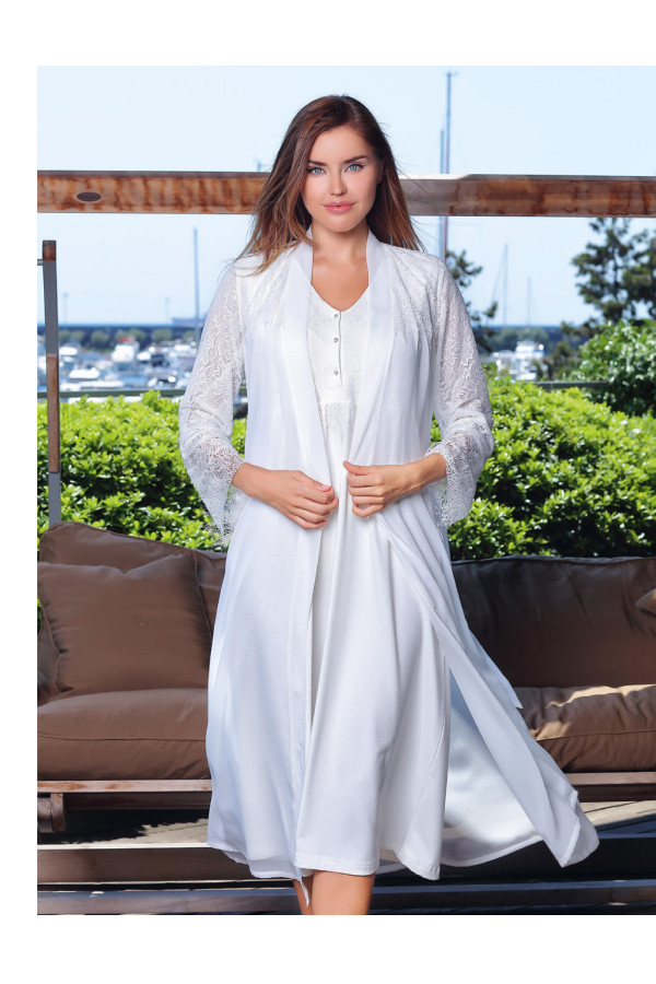 tuba 9451 gecelik - sabahlık takım, tuba-9451, tuba pijama takımı, Mecit