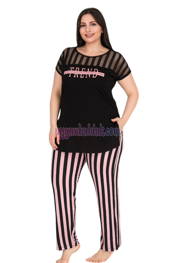 lady 10772 battal boy büyük beden kısa kol pijama takımı, 8509990022983, büyük beden (battal boy) pijama takımları, Lady