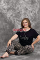 siyah renk ve zebra desenli 10998 kısa kollu kadın büyük beden anne pijama takımı, 8509990020668, büyük beden (battal boy) pijama takımları, Lady