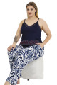 lacivert renk ve desenli lady 11018 kadın askılı kol büyük beden anne pijama takımı, 8509990037352, lady pijama takımı, Lady