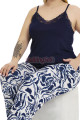 lacivert renk ve desenli lady 11018 kadın askılı kol büyük beden anne pijama takımı, 8509990037352, lady pijama takımı, Lady