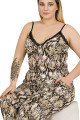 siyah renk ve desenli lady 11031 kadın askılı kol büyük beden anne pijama takımı, 8509990037246, lady pijama takımı, Lady