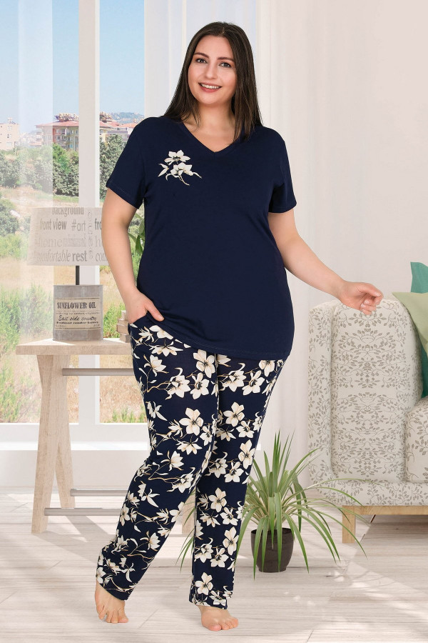 lady 10776 battal boy büyük beden kısa kol kadın pijama takımı, ladybttlpjm10776, büyük beden (battal boy) pijama takımları, Lady