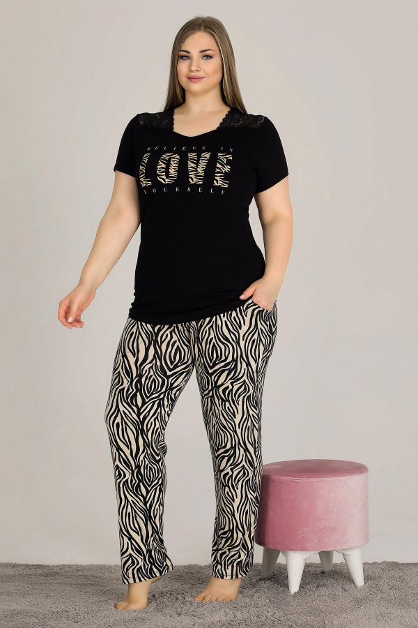 lady 10807 battal boy büyük beden kısa kol pijama takımı, lady--10807-2xl, büyük beden (battal boy) pijama takımları, Lady