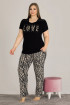 Lady 10807 Battal Boy Büyük Beden Kısa Kol Pijama Takımı