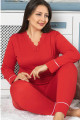 jenika 42044 kırmızı renk battal boy büyük beden uzun kol penye pijama takımı, jenika-42044, büyük beden (battal boy) pijama takımları, Lady