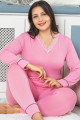 jenika 42047 pembe renk battal boy büyük beden uzun kol penye pijama takımı, jenika-42047, büyük beden (battal boy) pijama takımları, Lady