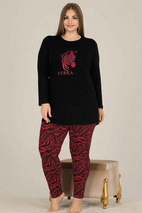 lady 11302 battal boy büyük beden uzun kol penye pijama takımı, ladybttlpjm11302, büyük beden (battal boy) pijama takımları, Lady