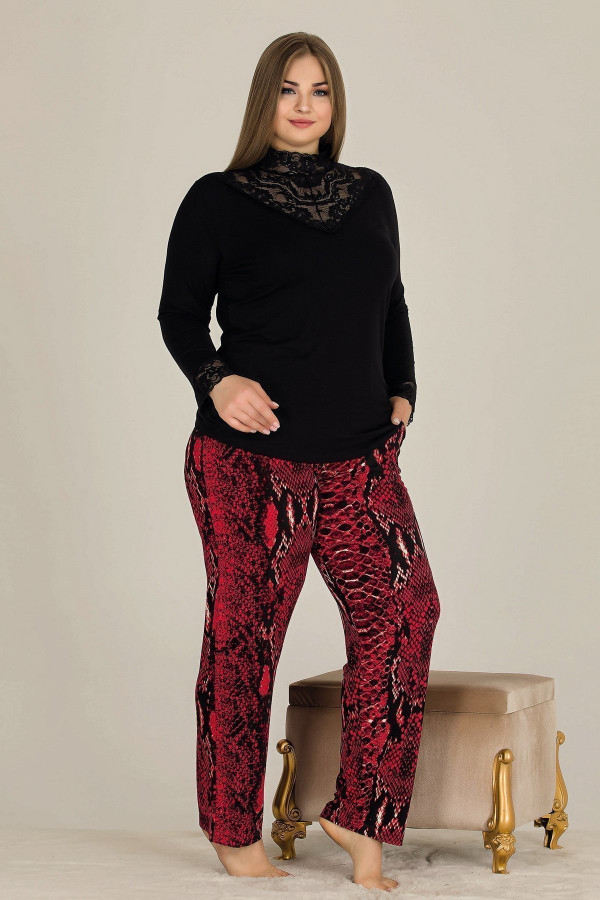 lady 11303 battal boy büyük beden uzun kol penye pijama takımı, ladybttlpjm11303, büyük beden (battal boy) pijama takımları, Lady