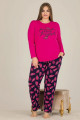 lady 11305 battal boy büyük beden uzun kol penye pijama takımı, ladybttlpjm11305, büyük beden (battal boy) pijama takımları, Lady