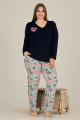 lady 11307 battal boy büyük beden uzun kol penye pijama takımı, ladybttlpjm11307, büyük beden (battal boy) pijama takımları, Lady