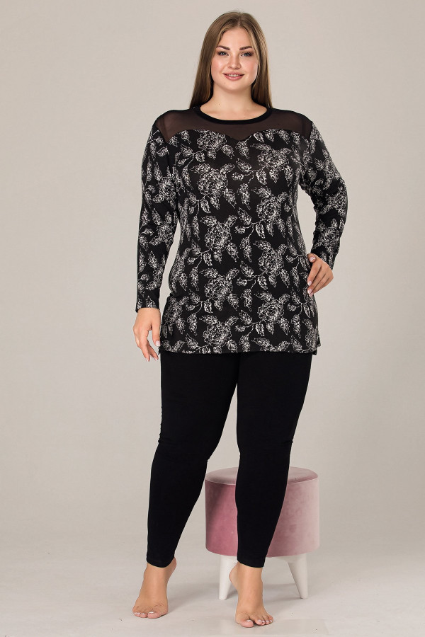 lady 11321 battal boy büyük beden uzun kol penye pijama takımı, ladybttlpjm11321, büyük beden (battal boy) pijama takımları, Lady