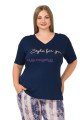 lacivert renk ve çizgili desenli lady 10902 kadın kısa kol büyük beden pijama takımı, eli̇t0010902-2xl, büyük beden (battal boy) pijama takımları, Lady