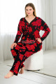 çiçek desenli uzun kollu ve önden düğmeli lady 11374 kadın büyük beden pijama takımı, battal pijama, lady-11374-2xl, büyük beden (battal boy) pijama takımları, Lady