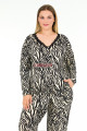 zebra desenli uzun kollu ve önden düğmeli lady 11377 kadın büyük beden pijama takımı, battal pijama, lady-11377-2xl, büyük beden (battal boy) pijama takımları, Lady