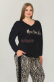siyah renkli zebra desenli uzun kollu lady 11397 kadın büyük beden anne pijama takımı, battal pijama, 8509990005245, büyük beden (battal boy) pijama takımları, Lady