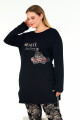 siyah renkli çiçek desenli uzun kollu lady 11394 kadın büyük beden anne pijama takımı, battal pijama, 8509990005061, büyük beden (battal boy) pijama takımları, Lady