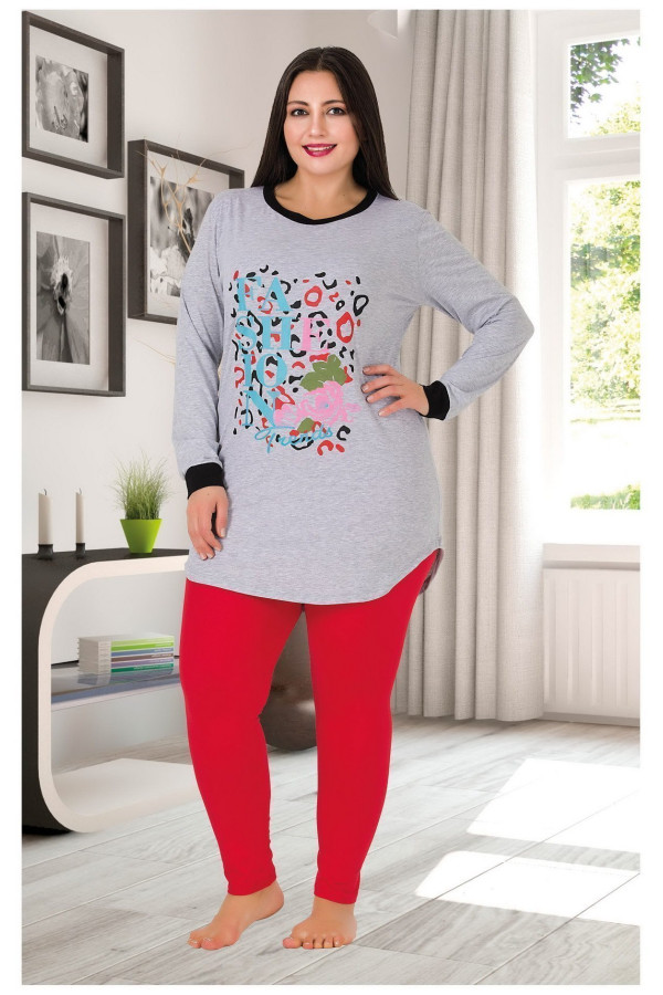 lady 154 battal (büyük) beden uzun kol mevsimlik pijama takımı, ladybttlpjm157, büyük beden (battal boy) pijama takımları, Lady