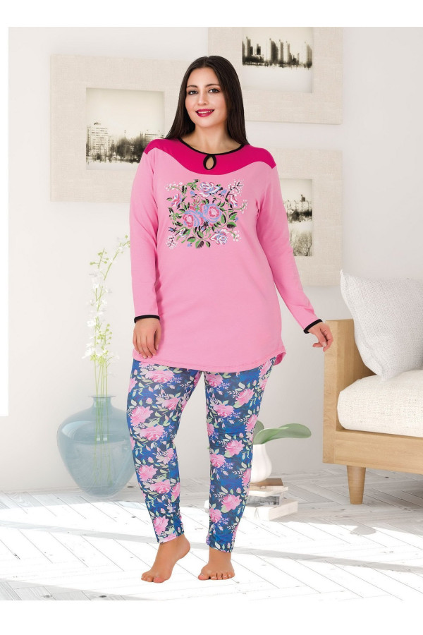 lady 188 battal boy büyük beden uzun kol pijama takımı, ladybttlkpr263, büyük beden (battal boy) pijama takımları, Lady