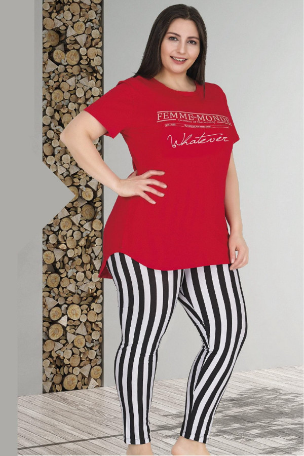 lady 10795 büyük beden penye pijama takımı - kadın battal pijama takımları, ladybttlpjm10795, büyük beden (battal boy) pijama takımları