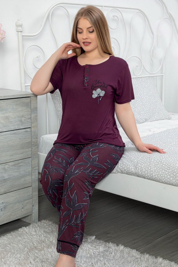 lemaries 10115 battal boy büyük beden kısa kol pijama takımı, lemariesbttlpjm10115, büyük beden (battal boy) pijama takımları, Lady
