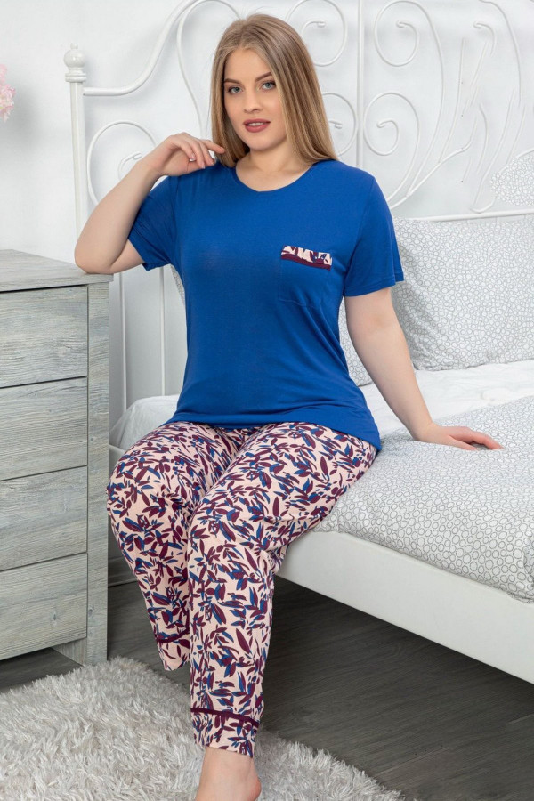 lemaries 10121 battal boy büyük beden kısa kol pijama takımı, lemariesbttlpjm10121, büyük beden (battal boy) pijama takımları, Lady