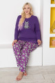 mor renk ve zebra figürlü79011 modal kumaş teknur kadın büyük beden anne pijama takımı, teknur-79011, teknur pijama takımı, Teknur
