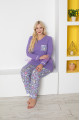 lila renk ve kalp figürlü79031 modal kumaş teknur kadın büyük beden anne pijama takımı, teknur-79031, teknur pijama takımı