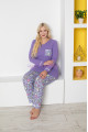 lila renk ve kalp figürlü79031 modal kumaş teknur kadın büyük beden anne pijama takımı, teknur-79031, teknur pijama takımı, Teknur