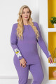 lila renk ve ördek figürlü79073 modal kumaş teknur kadın büyük beden anne pijama takımı, teknur-79073, teknur pijama takımı, Teknur