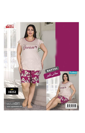 Lady 10250 Büyük Beden Battal Boy Şortlu Pijama Takım 2020 Sezonu - 2XL - 3XL - 4XL Beden Seçenekli