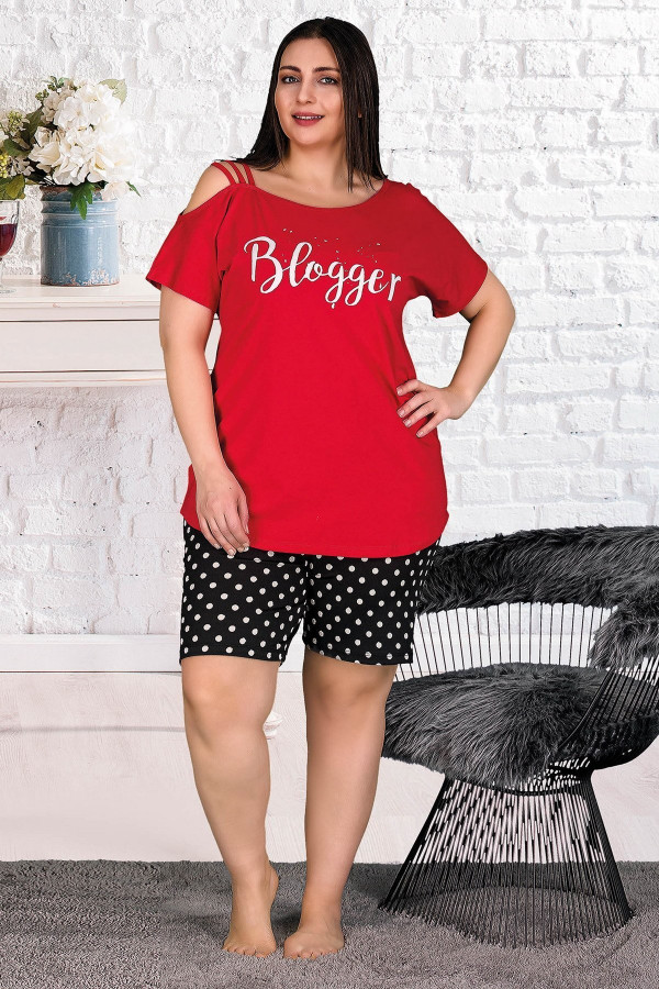 lady 10257 büyük beden battal boy şortlu pijama takımı - 2xl - 3xl - 4xl beden seçenekli, ladybttlsrtl10257, lady pijama takımı, Lady