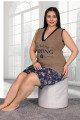 lady 10308 büyük beden battal boy şortlu pijama takım 2020 sezonu - 2xl - 3xl - 4xl beden seçenekli, ladybttlsrtl10309, lady pijama takımı, Lady