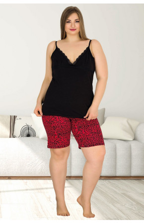 Lady 10333 Büyük Beden Battal Boy Şortlu Pijama Takımı 2021 Sezonu - 2XL - 3XL - 4XL Beden Seçenekli