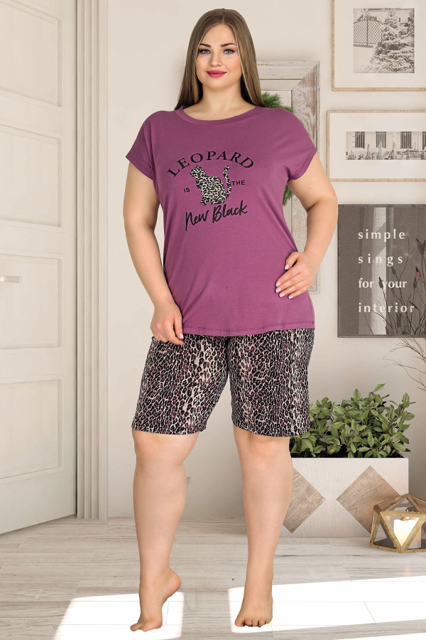 lady 10336 büyük beden battal boy şortlu pijama takımı 2021 sezonu - 2xl - 3xl - 4xl beden seçenekli, ladybttlsrtl10336, lady pijama takımı, Lady