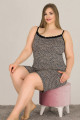 lady 10344 leopar desenli büyük beden battal boy şortlu pijama takımı 2021 sezonu - 2xl - 3xl - 4xl, ladybttlsrtl10344, giyim ve aksesuar, Lady