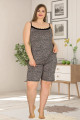 lady 10344 leopar desenli büyük beden battal boy şortlu pijama takımı 2021 sezonu - 2xl - 3xl - 4xl, ladybttlsrtl10344, giyim ve aksesuar, Lady