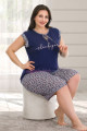 lacivert renk ve desenli lady 10394 büyük beden battal boy şortlu pijama takım, lady-10394, lady pijama takımı, Lady