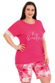 pembe renk ve çiçek desenli lady 10396 büyük beden battal boy şortlu pijama takım, lady-10396-2xl, lady pijama takımı, Lady